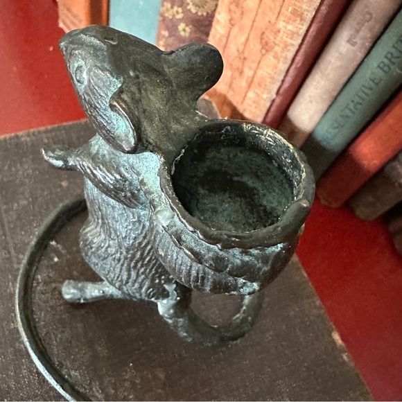 Vintage Bronze Mouse Candle Holder - Picture 6 of 10